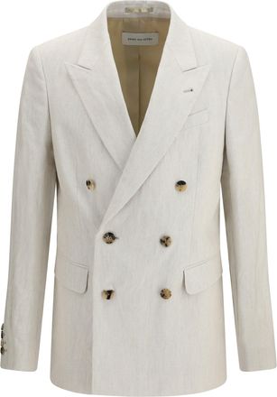Dries Van Noten Mens Blazer Barry Herringbone Off White Cotton Blazers Jacket