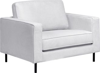 Beliani Beliani - Poltrona Moderna Minimalista In Tessuto Cuscini Gambe In Metallo Grigio Chiaro Savalen