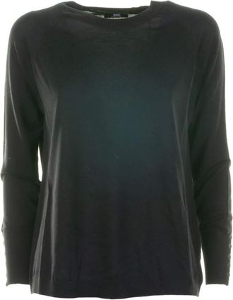 Alpha Studio buttoned-cuffs sweater - women - Fabric - 40 - Black