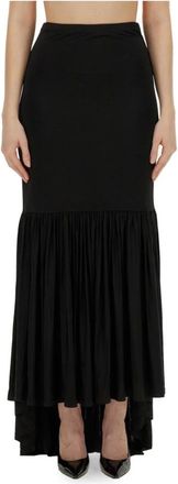 Nina Ricci Gathered Hem Maxi Rok - Dames - Maxi Rokken - Zwart - M - Rokken