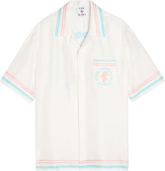 Casablanca Casablanca Dance Joy Printed Silk Shirt - White - XL