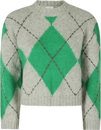 Ballantyne Trui met ronde hals - Dames - Ronde hals truien - Groen - S - Truien & Vesten