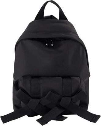 Simone Rocha Backpacks, female, Black, ONE SIZE, Beaded Utility Bow Backpack