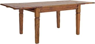 Konte Design Mesa de madera de acacia, acabado r&uacute;stico, extensible 200-290x100 cm