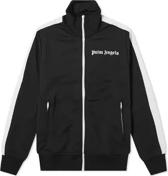 Palm Angels SS21 Classic Track Jacket Black White PMBD001R21FAB0011001