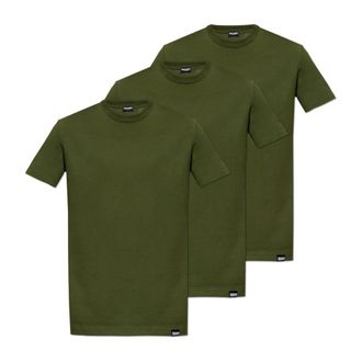 Dsquared2 T-Shirts, male, Green, Size: XL Three-pack of underwear t-shirts