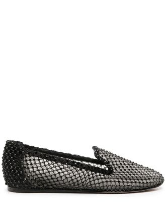 Le Silla Ballerine con strass Gilda - Nero
