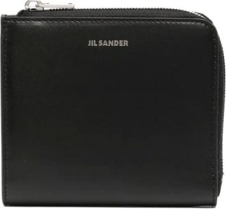 Jil Sander Accessoires, Heren, Zwart, ONE Size, Leer, Giro Kaarthouder
