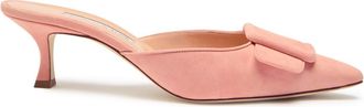 Manolo Blahnik Maysale 50 Suede Mules - Rose - 39 (IT39 / UK6)