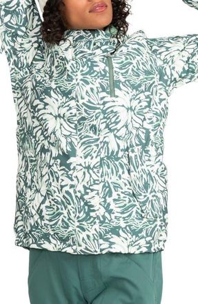 Roxy Jetty Waterproof Snow Jacket in Dark Forest Wild at Nordstrom, Size X-Large