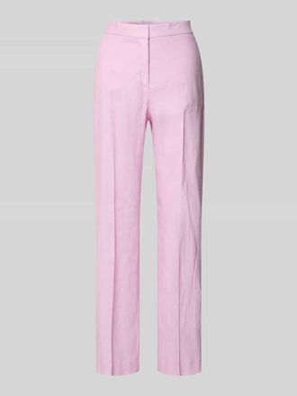 Mango Straight Fit Leinenhose mit B&uuml;gelfalten Modell Boreli in Rosa, Gr&ouml;&szlig;e 36