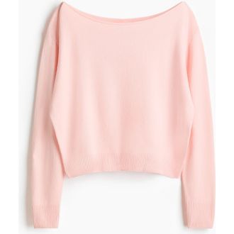 H&M Off-the-shoulder Jumper in Light Pink at Nordstrom, Size Xx-Large