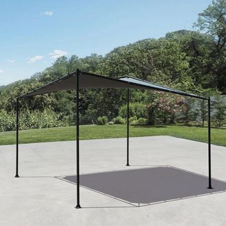 PRIMROSE 3.5m Square Portable Powder Coated Steel Frame with Waterproof Sail Shade in Charcoal