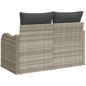 vidaXL Sof&aacute; De Jard&iacute;n Gris Claro 121 X 62 X 69 Cm Rat&aacute;n Sint&eacute;tico Vidaxl