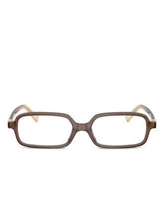 Miu Miu Eyewear rectangle-frame glasses - women - Acetate - 53 - Brown
