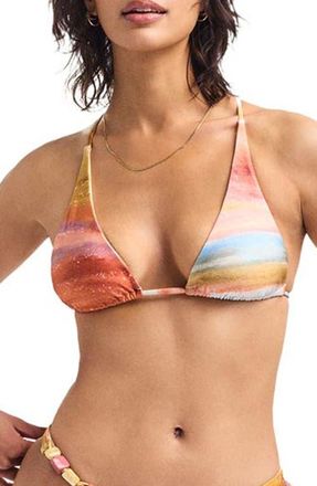 Vitamin A Terra Beaded Triangle Bikini Top in Terra Forms at Nordstrom, Size X-Small