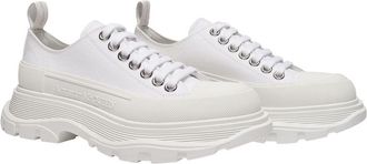 Alexander McQueen Unisex Tread Slick Sneaker White Canvas