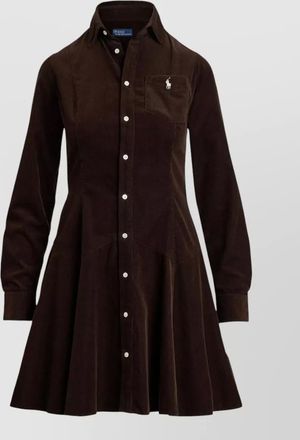 Ralph Lauren buttoned dress featuring long sleeves and logo