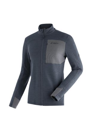 Maier Sports Funktionsshirt MAIER SPORTS Skutvik M, Herren, Gr. 50, blau (graublau), 40% Wolle, 35% Polyamid, 25% Polypropylen, hoch geschlossener Ausschnitt, Shir
