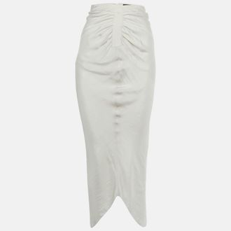 Emporio Armani Grey Silk Asymmetric Skirt