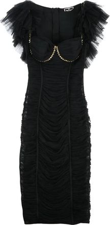 Elisabetta Franchi Longuette Tulle Dress - Black