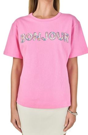 endless rose Bonjour Sequins Knit Top in Pink at Nordstrom, Size X-Small