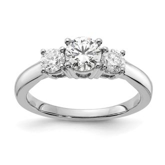 Diamond2Deal 14k Gold Lab Grown Diamond 3-Stone Band Ring 1.5Ct Clarity- VS Color- G-H