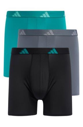 adidas All Day Microfiber Boxer Brief in Green/Onix Grey/Black at Nordstrom Rack, Size X-Large