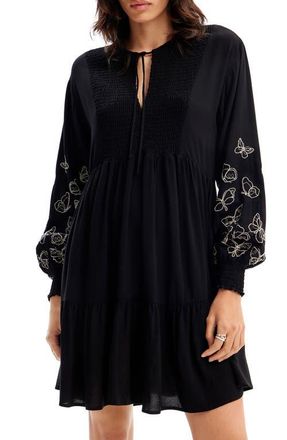 Desigual Short Butterfly Tunic Dress in Black at Nordstrom, Size X-Small