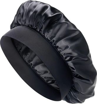 Blissy Halo Silk Bonnet in Black at Nordstrom