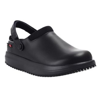 Joya Ace SR Leather Textile Mens Clogs Shoes - Black - Size:UK 11.5