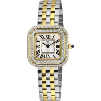 Gevril Group Bellagio Diamond Swiss Bracelet Watch, 30mm in Two-Tone Gold-Silver at Nordstrom Rack
