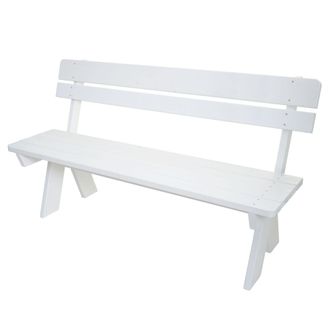 Hhg Banco De Jard&iacute;n Hhg 483, Banco De Madera Banco De Parque, Calidad Gastron&oacute;mica, Madera Maciza 148cm, Blanco