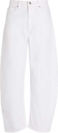 Frame Denim The Bubble Crop Curved-leg Jeans - White - 24 (W24 / UK6 / XS)