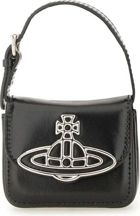 Vivienne Westwood Kleine Ketting Portemonnee - Dames - Tassen - Zwart - Maat: ONE Size Leer