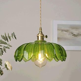 OEM L&aacute;mpara De Ara&ntilde;a De Cristal De Estilo Pastoral Retro De 25x15cm - Altura Regulable 100cm - Compatible Con E27 - Para Espacios De 5-12m&sup2; -crezuo