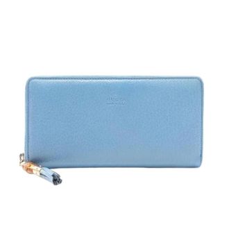Gucci Pre-owned Wallets, female, Blue, Size: ONE SIZE Pre-owned Bamboo Leather Long Wallet