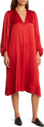Masai Nalo Long Sleeve Satin Shift Dress in Scarlet Sage at Nordstrom Rack, Size X-Small