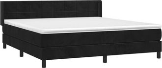 vidaXL Cama Box Spring Con Colch&oacute;n Terciopelo Negro 180x200 Cm Vidaxl