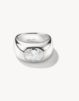 Thomas Sabo Anello argentato e bianco-Argento