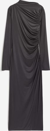 H&M Drapiertes Jerseykleid - Grau