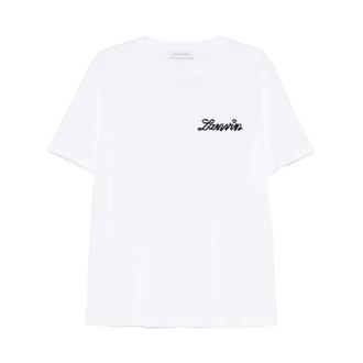Lanvin Logo Printed Crewneck T-Shirt - male - Lanvin - T-Shirts - White - 2XL - Tops