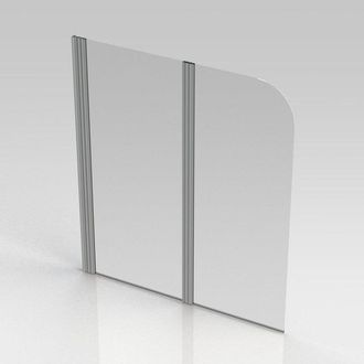 NEMO Start Pannello badwand 2delig 120x140cm helder veiligheidsglas 5 mm profielen aluminium gepolijst omkeerbaar