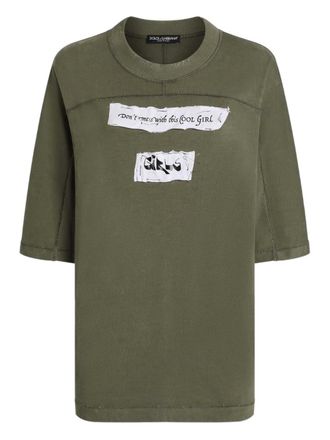 Dolce & Gabbana T-shirt met print - Groen