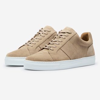 Oliver Sweeney Mens Suede Cupsole Trainers - Beige - Size UK 7