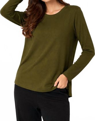 French Kyss Scoop Neck Top In Army