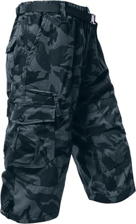 Generic Mens Classic Cotton Casual Twill Elastic 3/6 Length Capri Long Short Pants Breathable Lightweight Tactical Casual Hiking Camping Climbing Traveling Fi