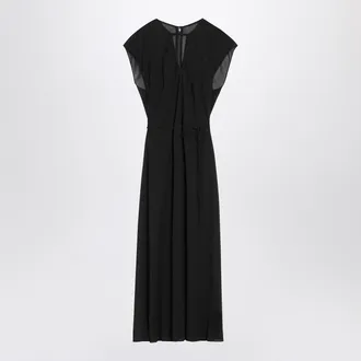 Calvin Klein Schwarzes Midikleid mit G&uuml;rtel