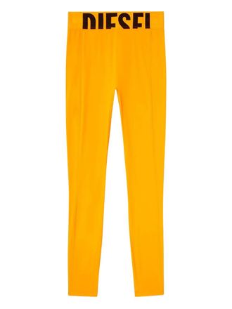 Diesel Adeline-D-Pop logo-detail trousers - women - Polyamide/Elastane - L - Orange