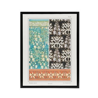Artery8 Aconite Monkshood Floral Patterns Framed Canvas Wall Art Print Verneuil | Size: W24 x H32